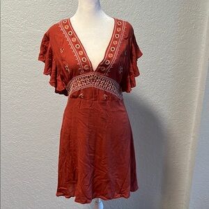 Blue Rain Rust Mini Dress